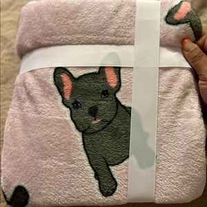 Pink French bulldog blanket